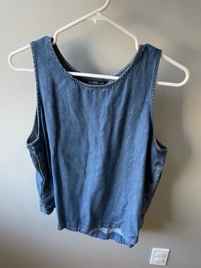 Velvet Heart Washed Denim Tank Top - Blue